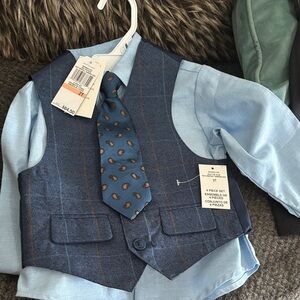Nautica Blue Vest and Shirt Set with Tie